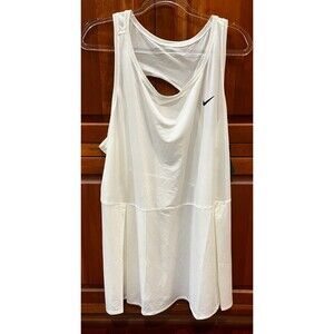 Nike Court Dri-FIT Slim Fit Advantage Tennis Dress White Sleeveless Size 2X NEW